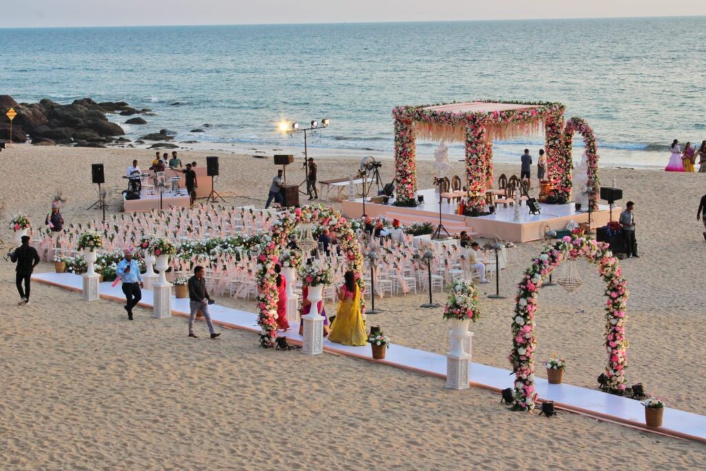 romantic sunset ceremony